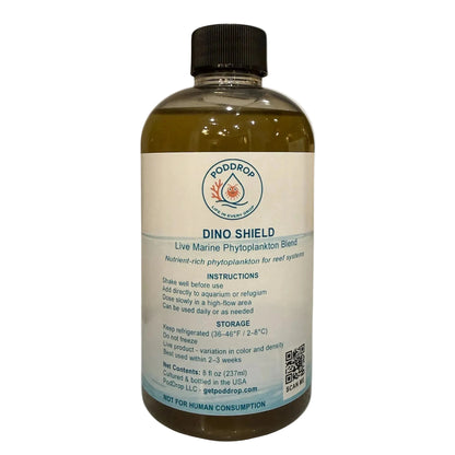 Dino Shield live marine phytoplankton blend 8oz bottle for reef systems